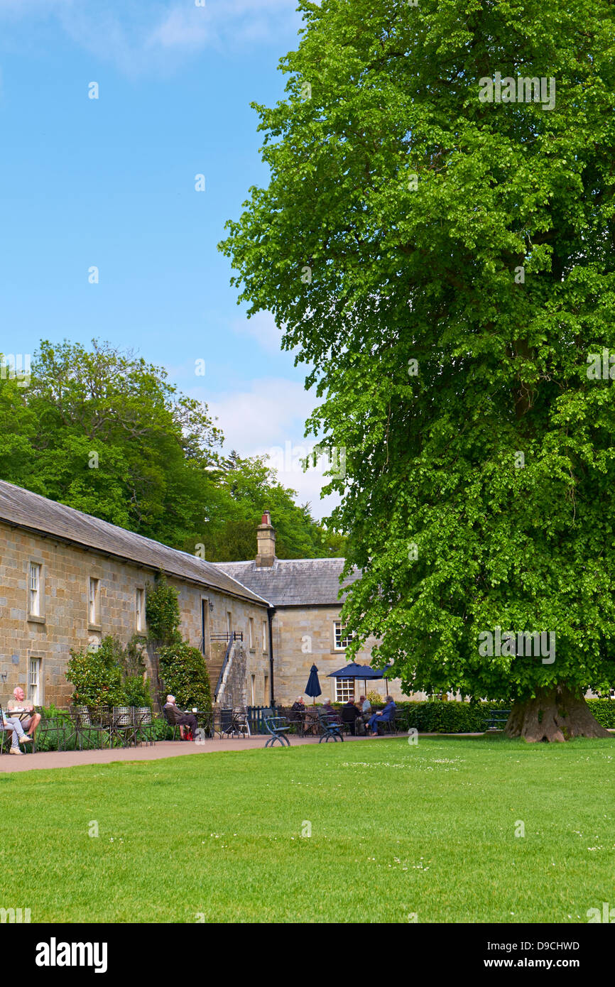 Tourists in the grounds of Wallington Hall gardens Stock Photo Alamy