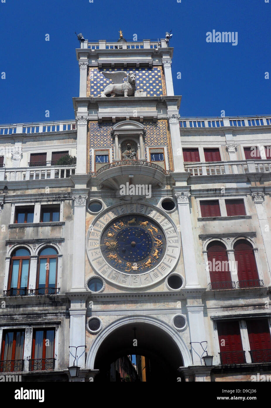 St Mark's Clock tower Venice. The early renaissance building is on the