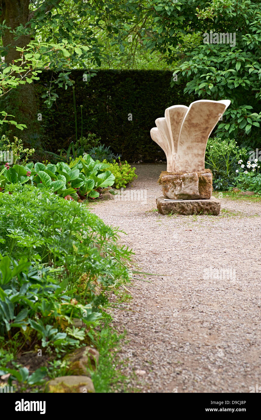 Sculpture by Dennis Kilgallon at Wallington Hall gardens in Northumberland. National Trust property. Stock Photo