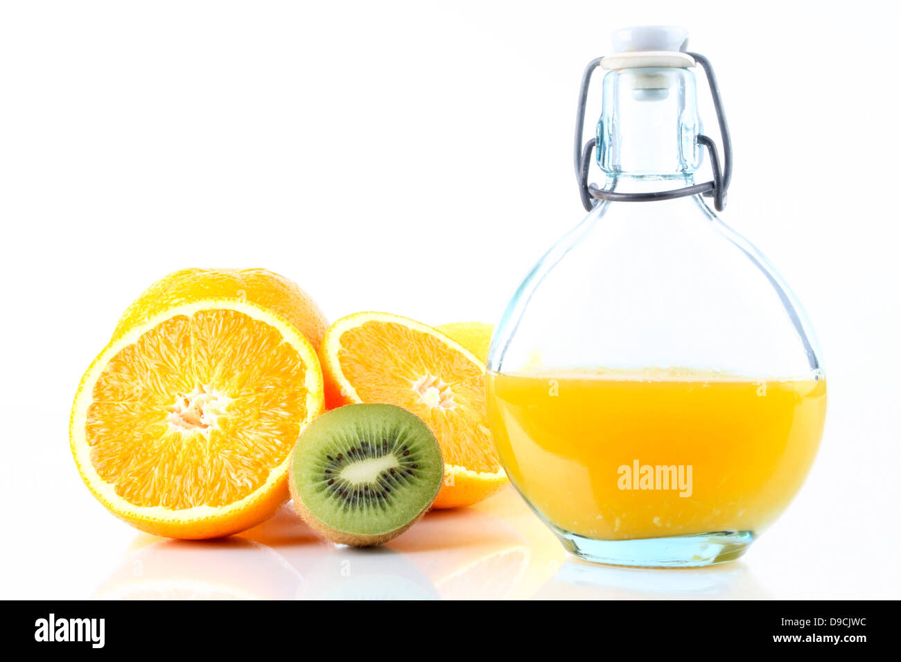 Bottle with orange juice Stock Photo