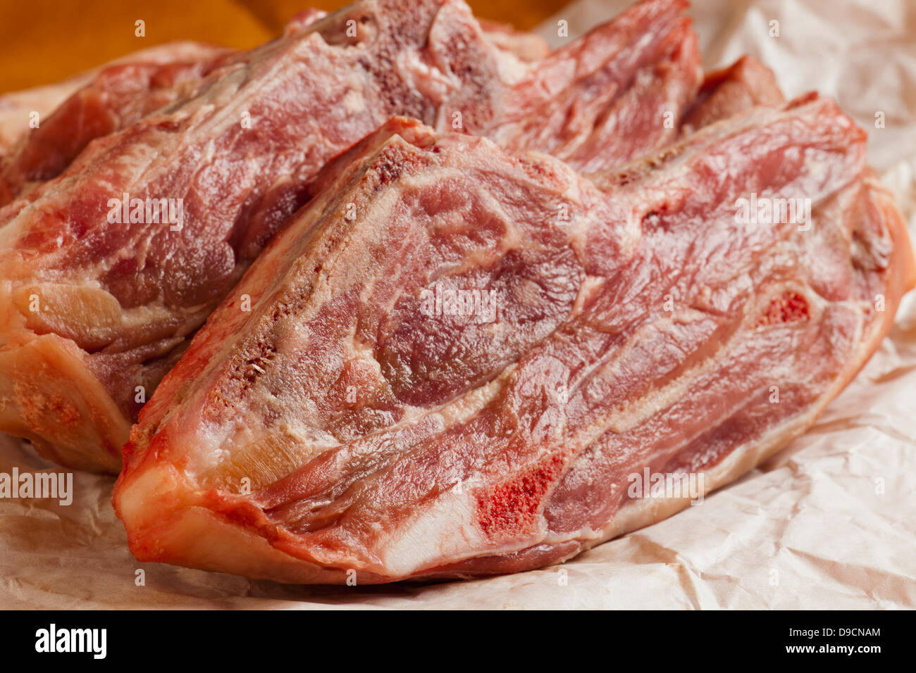 Raw Shoulder Lamb Chops Stock Photo
