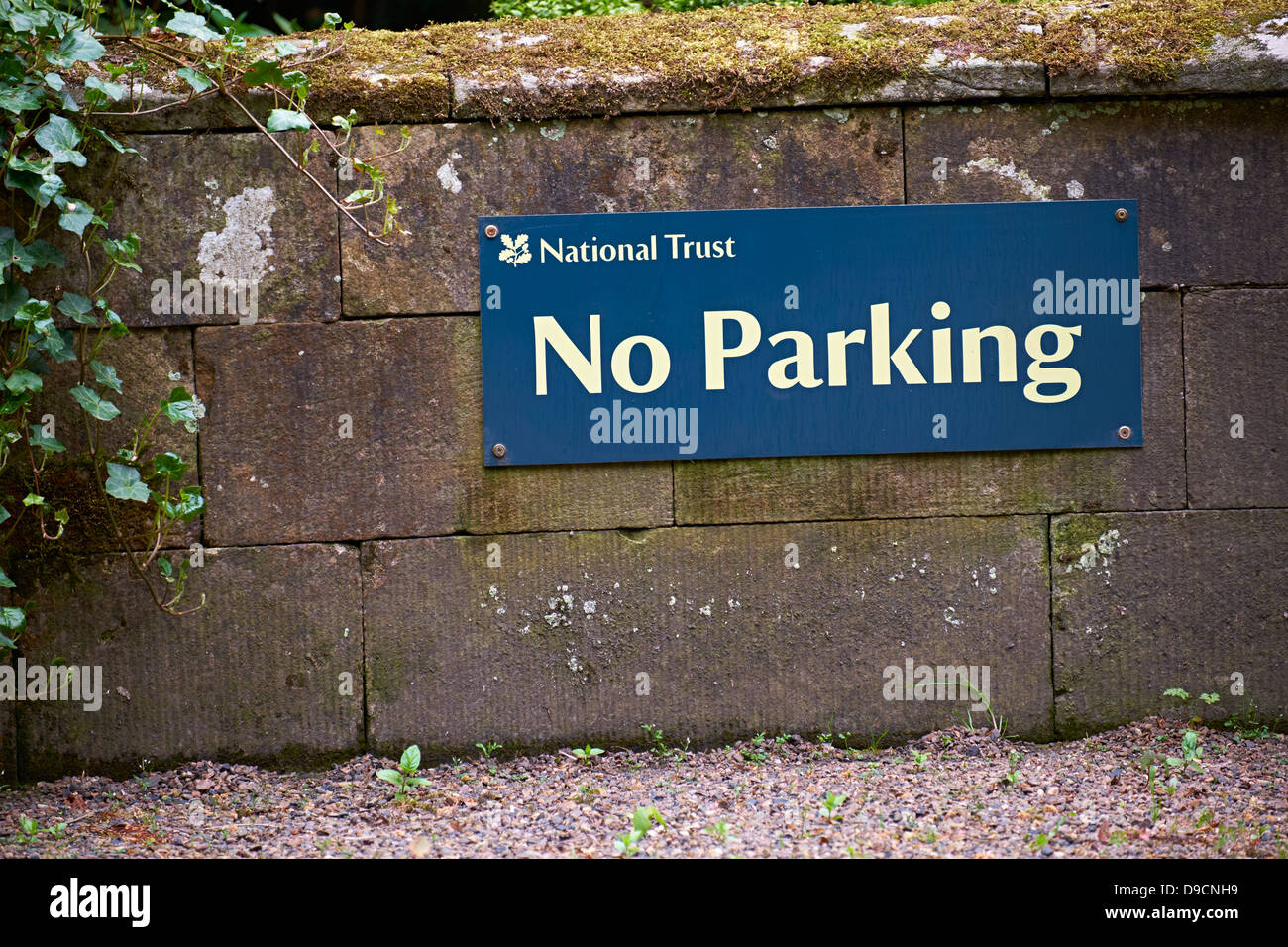 National Trust no parking sign at Wallington Hall in Northumberland