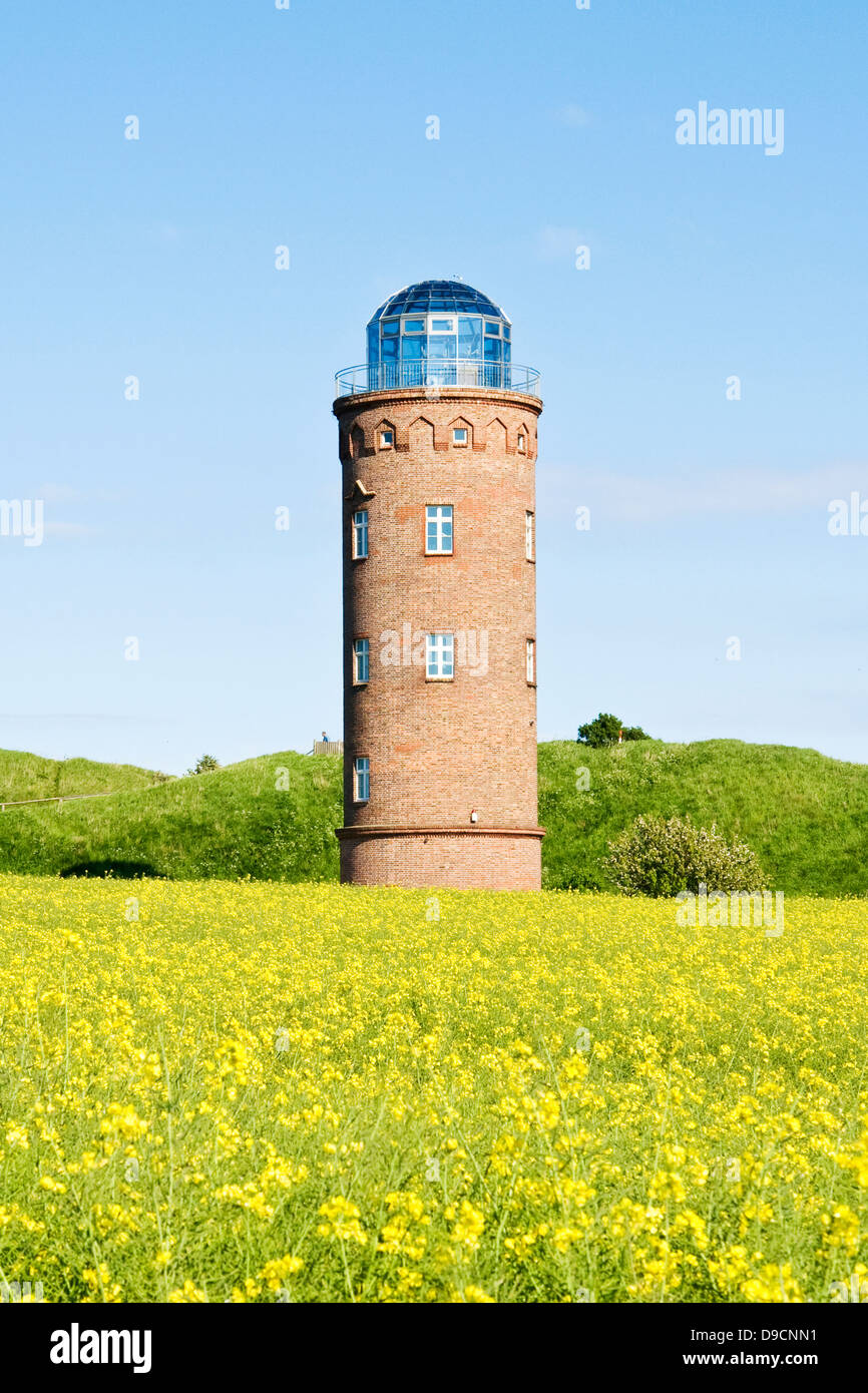 Bearing tower of cape Arkona, radio tower of cape Arkona,Ruegen, Germany Stock Photo