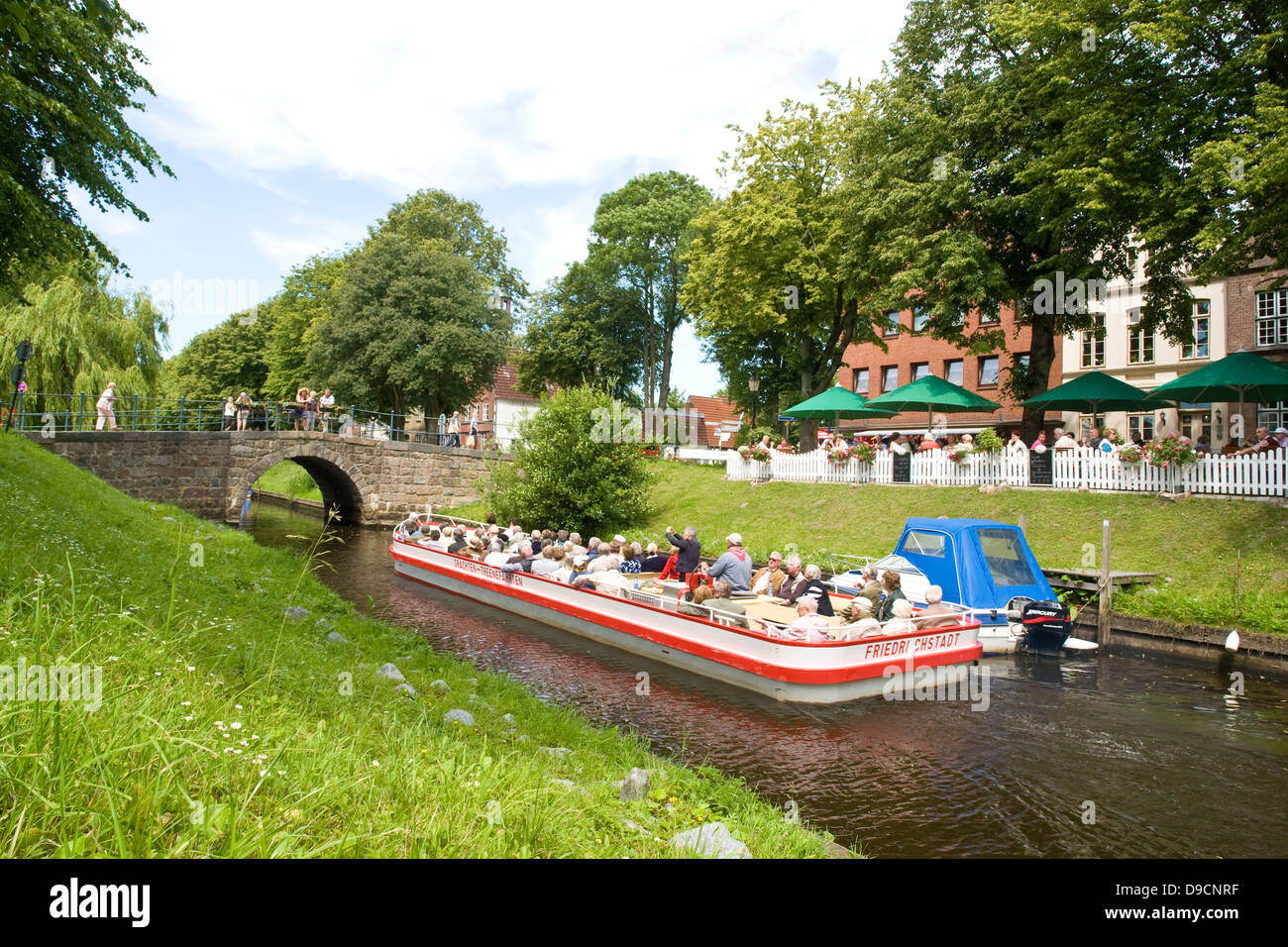 Canal journey in Friedrich's town, Canal trip in Friedrichstadt, Stock Photo