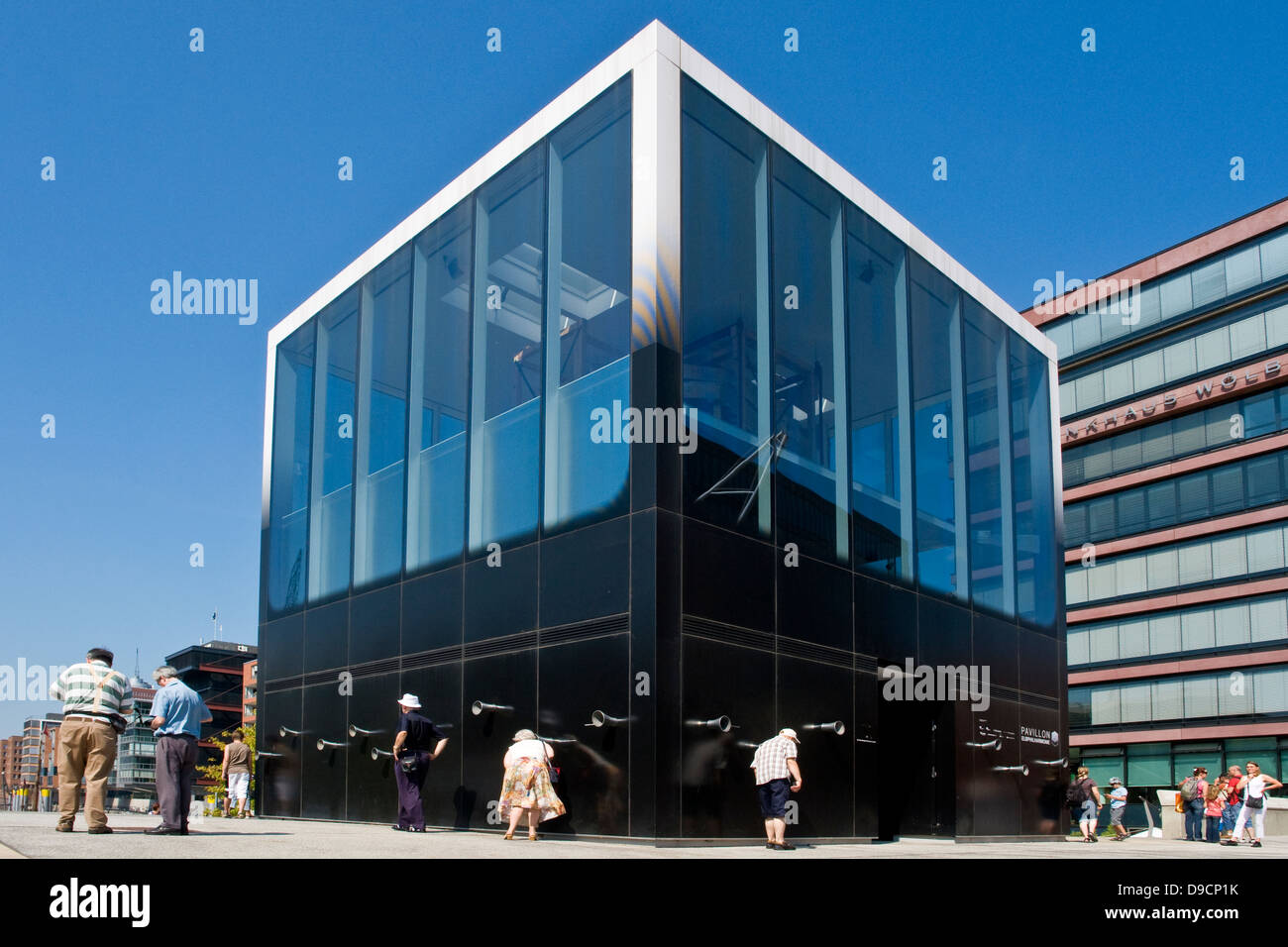 Pavilion of information of the Elbphilharmonie in the harbour city, information Pavilion of the Elbe Philharmonic sound in the h Stock Photo