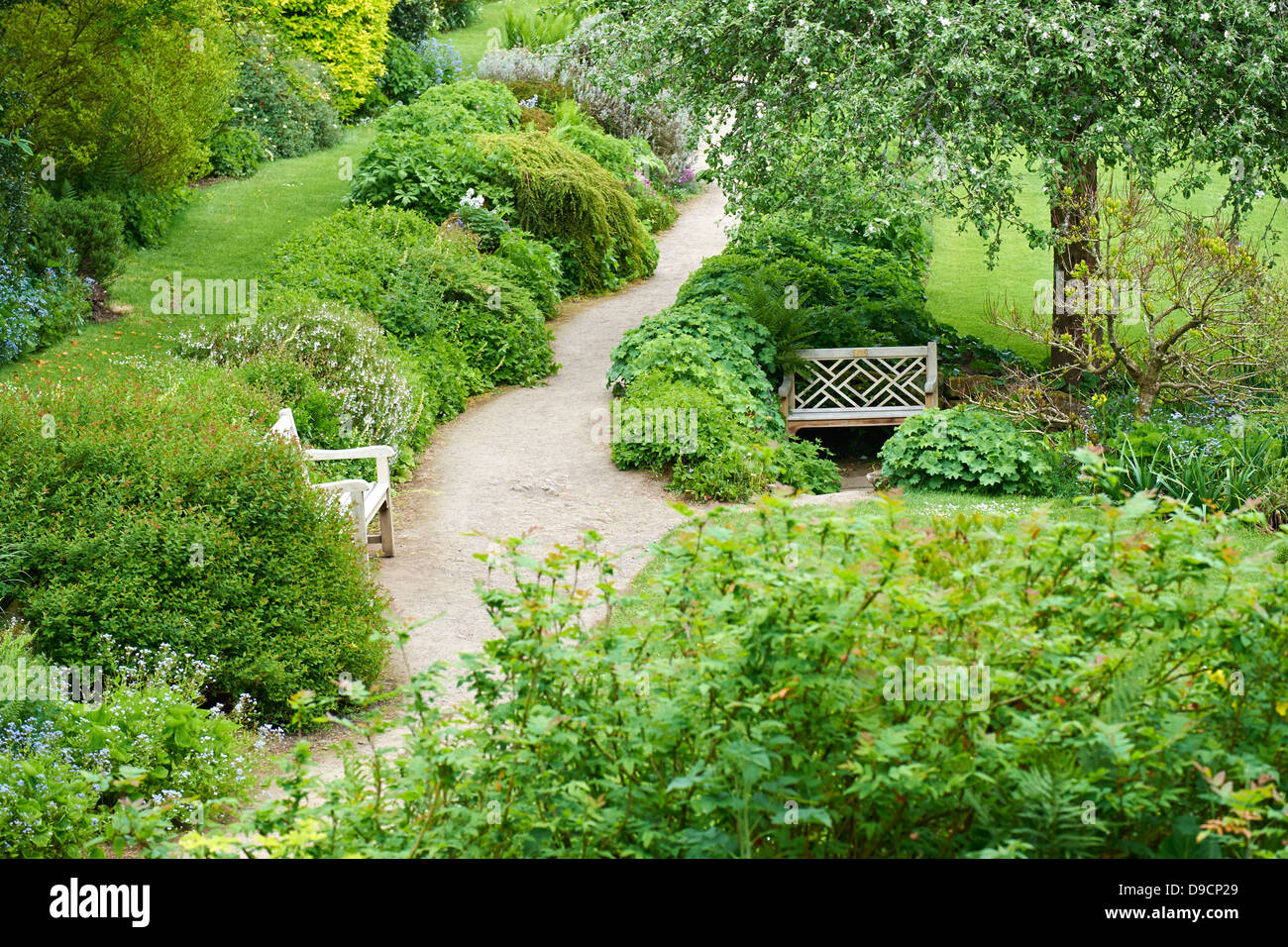 Walled garden at Wallington Hall in Northumberland. National Trust property. Stock Photo