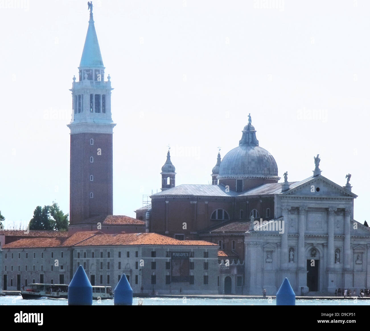 San Giorgio Maggiore is one of the islands of Venice, It is famous for the church that was consecrated to St George. The Church of San Giorgio Maggiore, designed by Palladio and was finished in 1566.The Monastery of San Giorgio was established in 982. Stock Photo