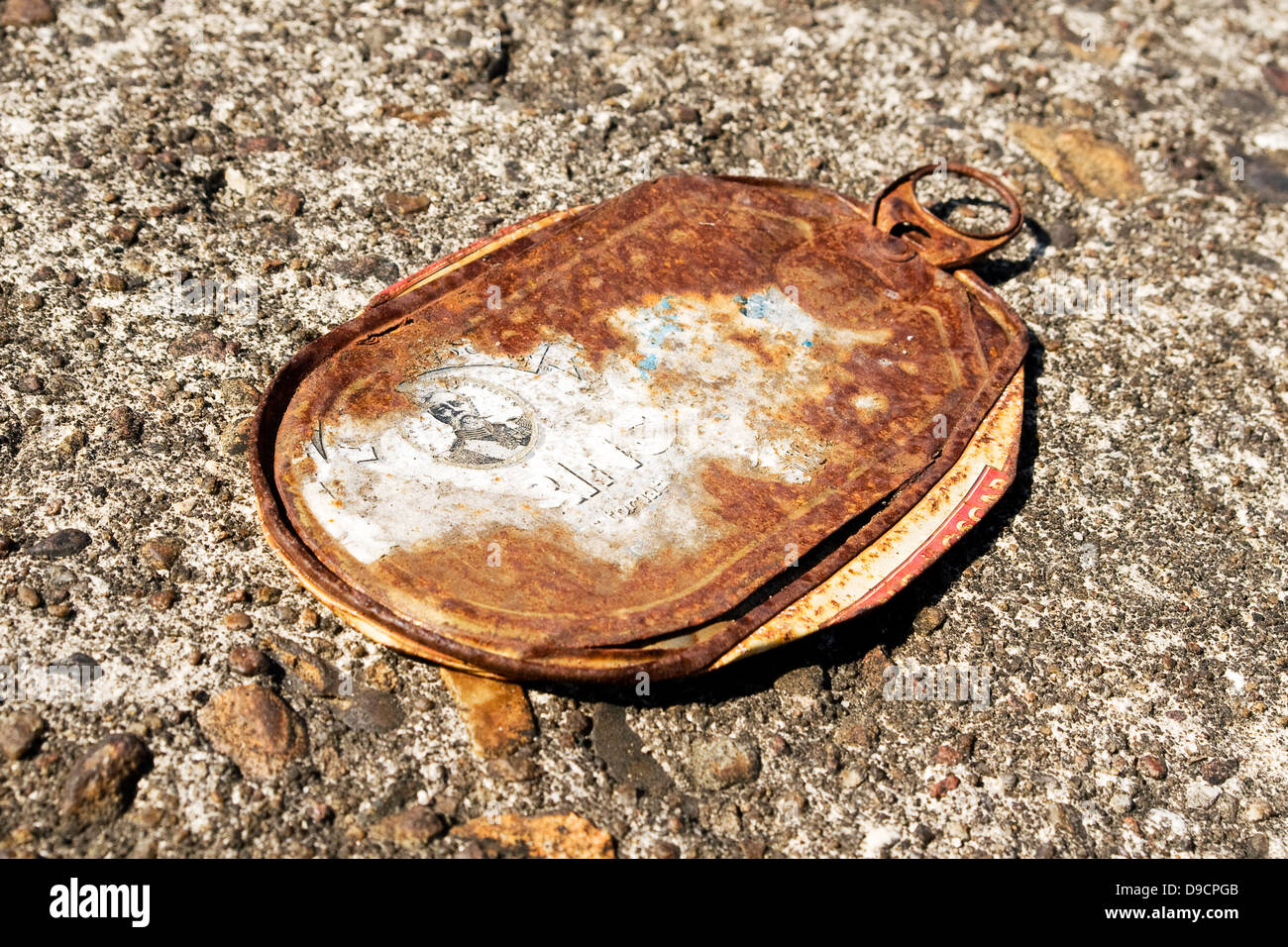 Empty canned fish tin, Empty tin fish, Stock Photo