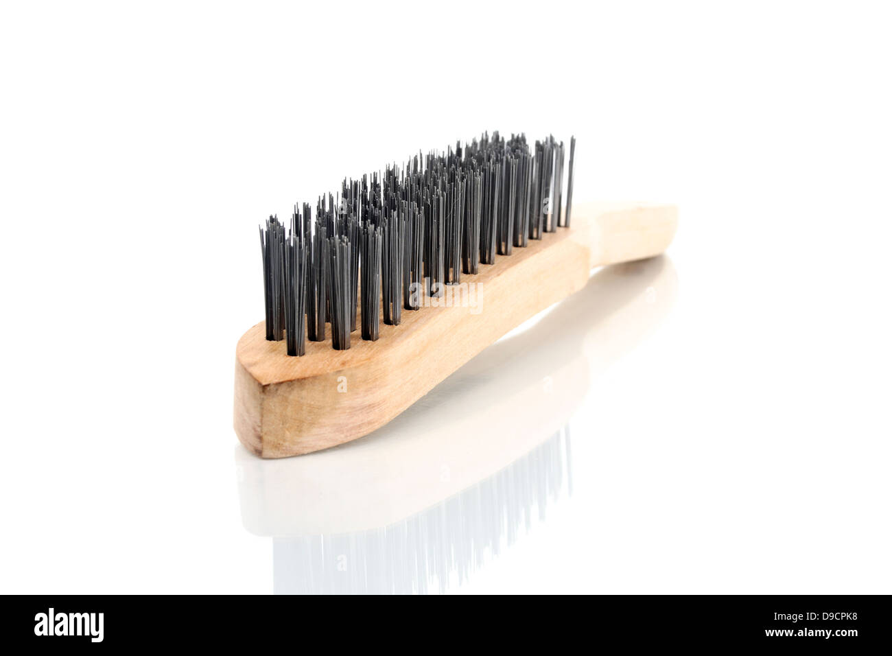 Wire brush with wooden clutch, Wire brush with wooden acts, Stock Photo
