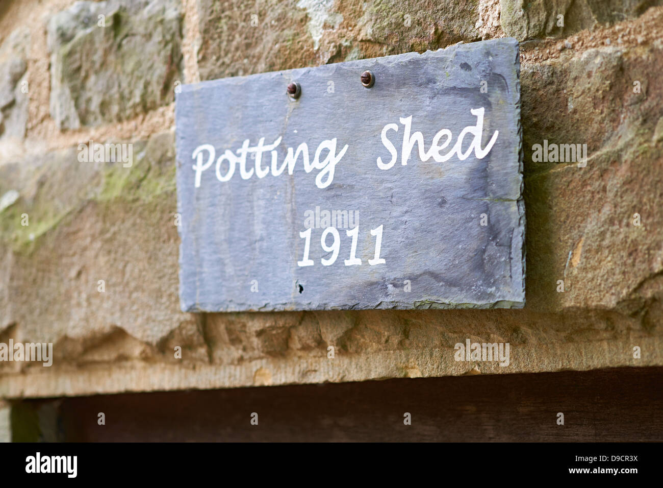 Potting Shed at Wallington Hall. National Trust property. Stock Photo