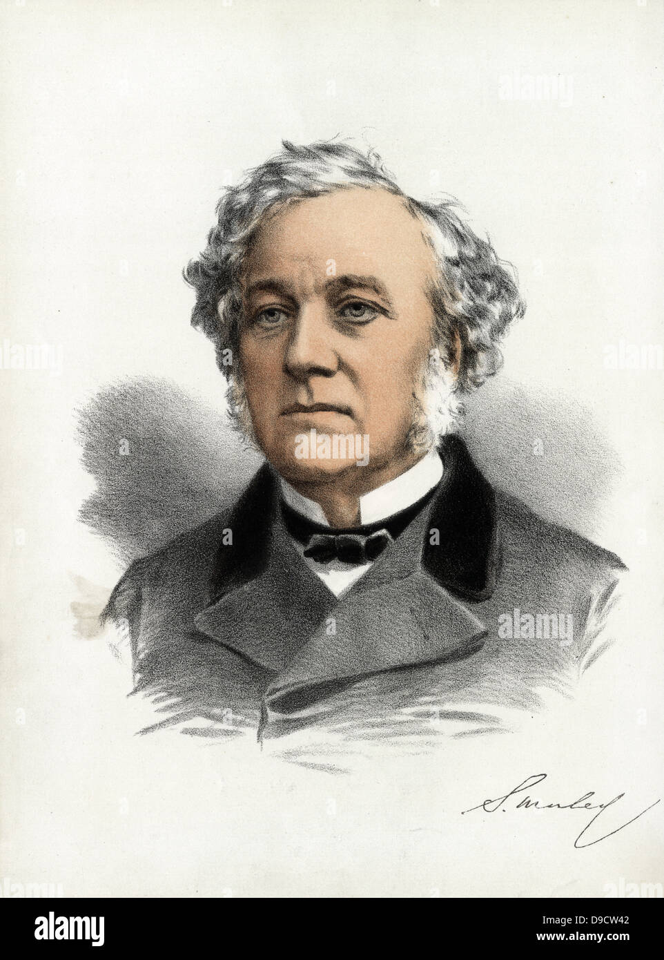 Samuel Morley (1809-1886) English hosiery manufacturer,  Liberal politician, philanthropist, abolutionist and Congregationalist,  joint proprietor of the Daily News., endowed Morley College, London. Stock Photo