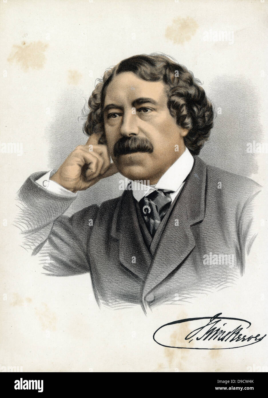 (John) Sims Reeves (1821-1900) the leading English operatic, oratorio and concert tenor of his day. His career lasted from about 1839 until 1891.   In later life he taucht and wrote about singing. Tinted lithograph c1880. Stock Photo