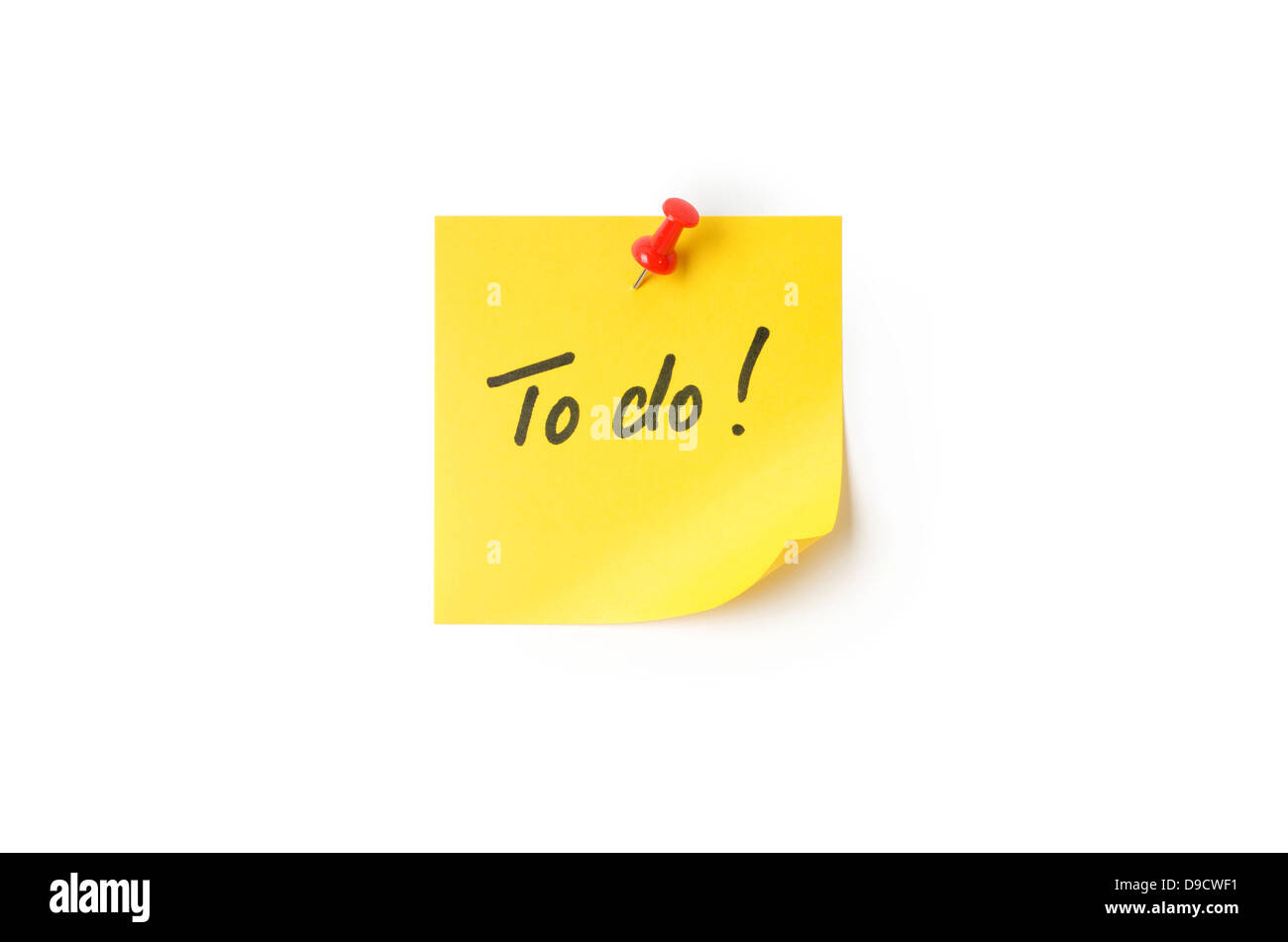 Yellow To do sticky note with pushpin Stock Photo Alamy
