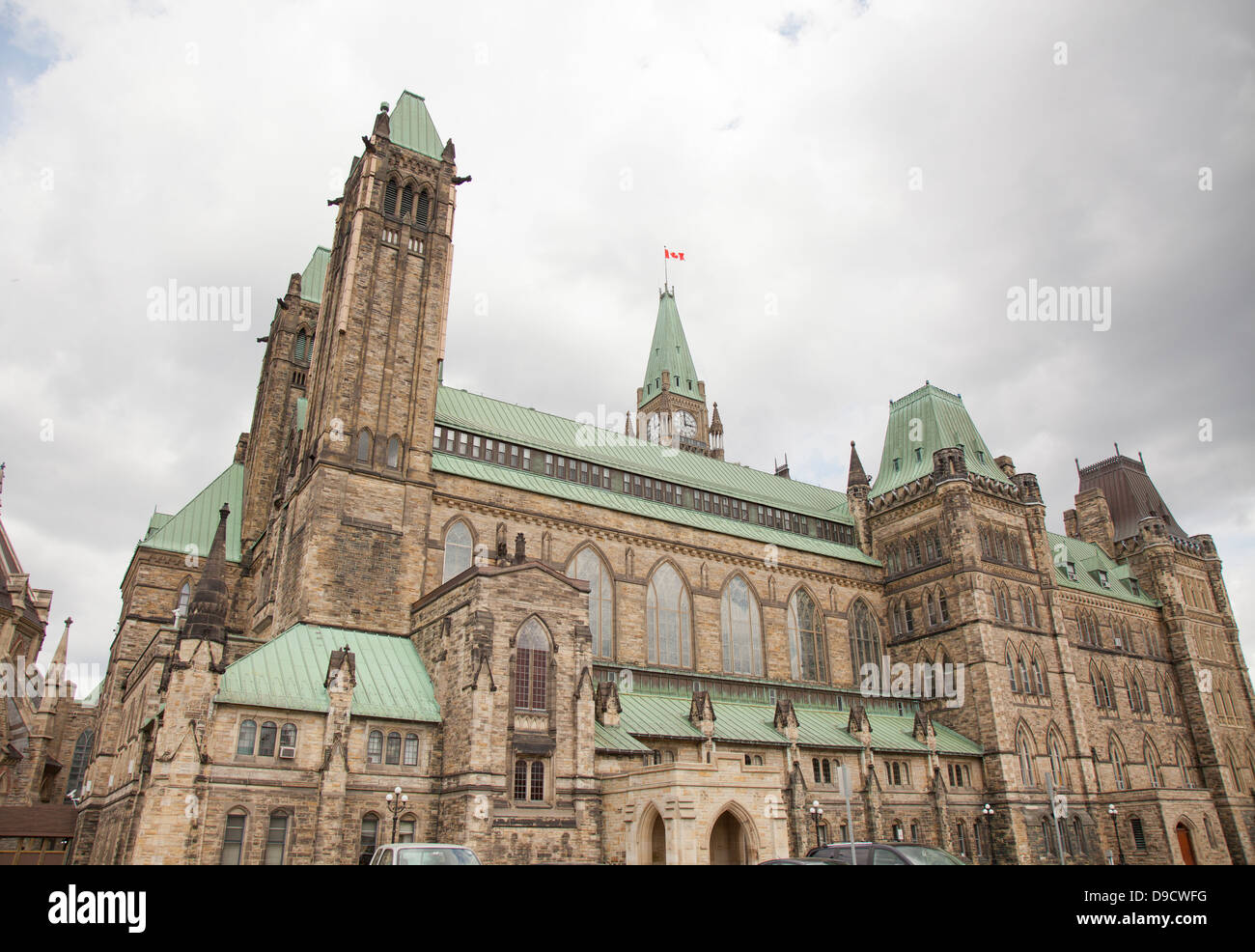 center block building at Parliament Hill Ottawa Stock Photo Alamy