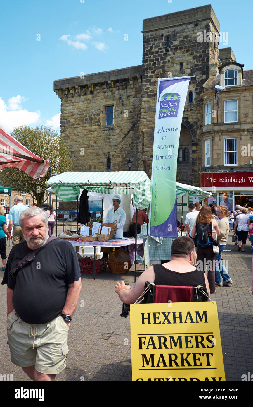 Shoppers at the Hexham farmers market Stock Photo