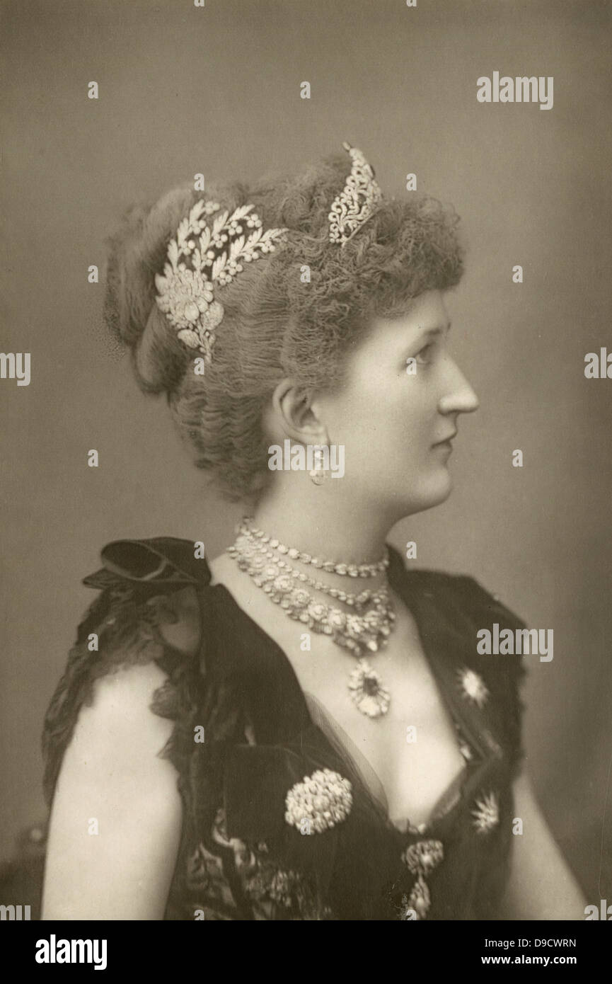 Lady Julia Carew (1864-1922), born Lethbridge, wife of Robert, 3rd Baron Carew. Lady Carew was an expert needlewoman having been taught at the Royal School of Needlework and much of her embroidery survives. Stock Photo