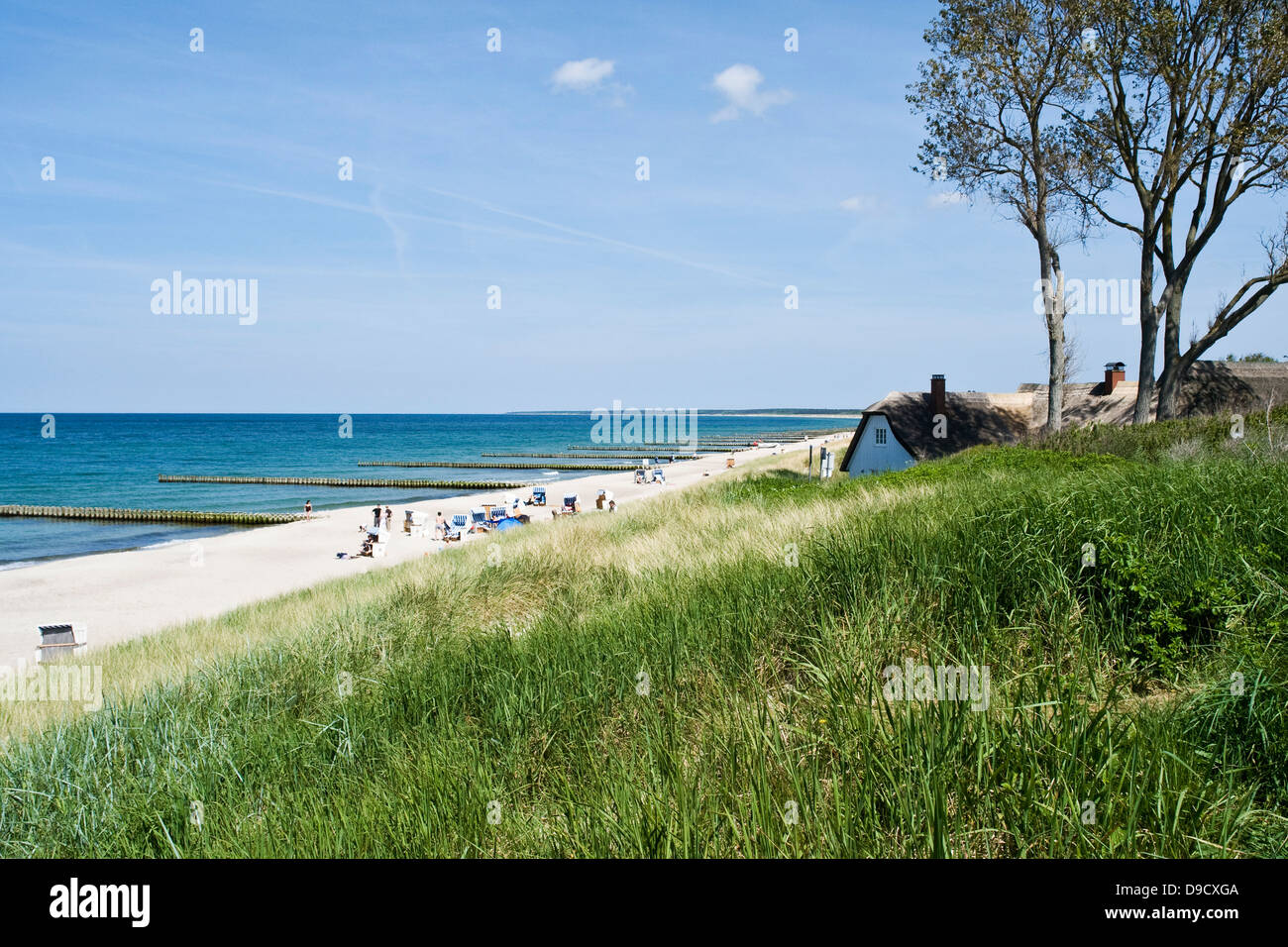 Beach segment with Ahrenshoop Stock Photo