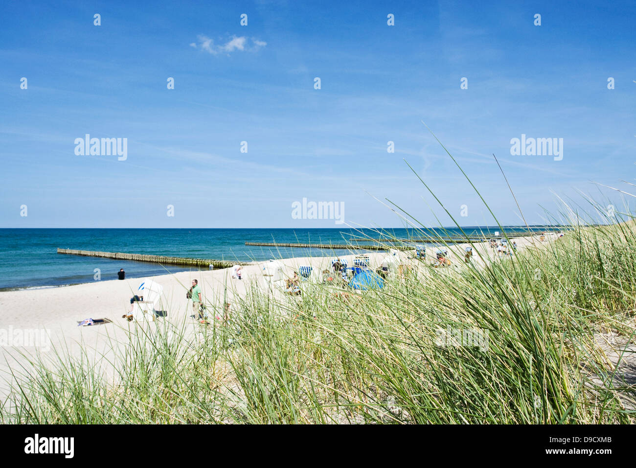 Beach segment with Ahrenshoop Stock Photo