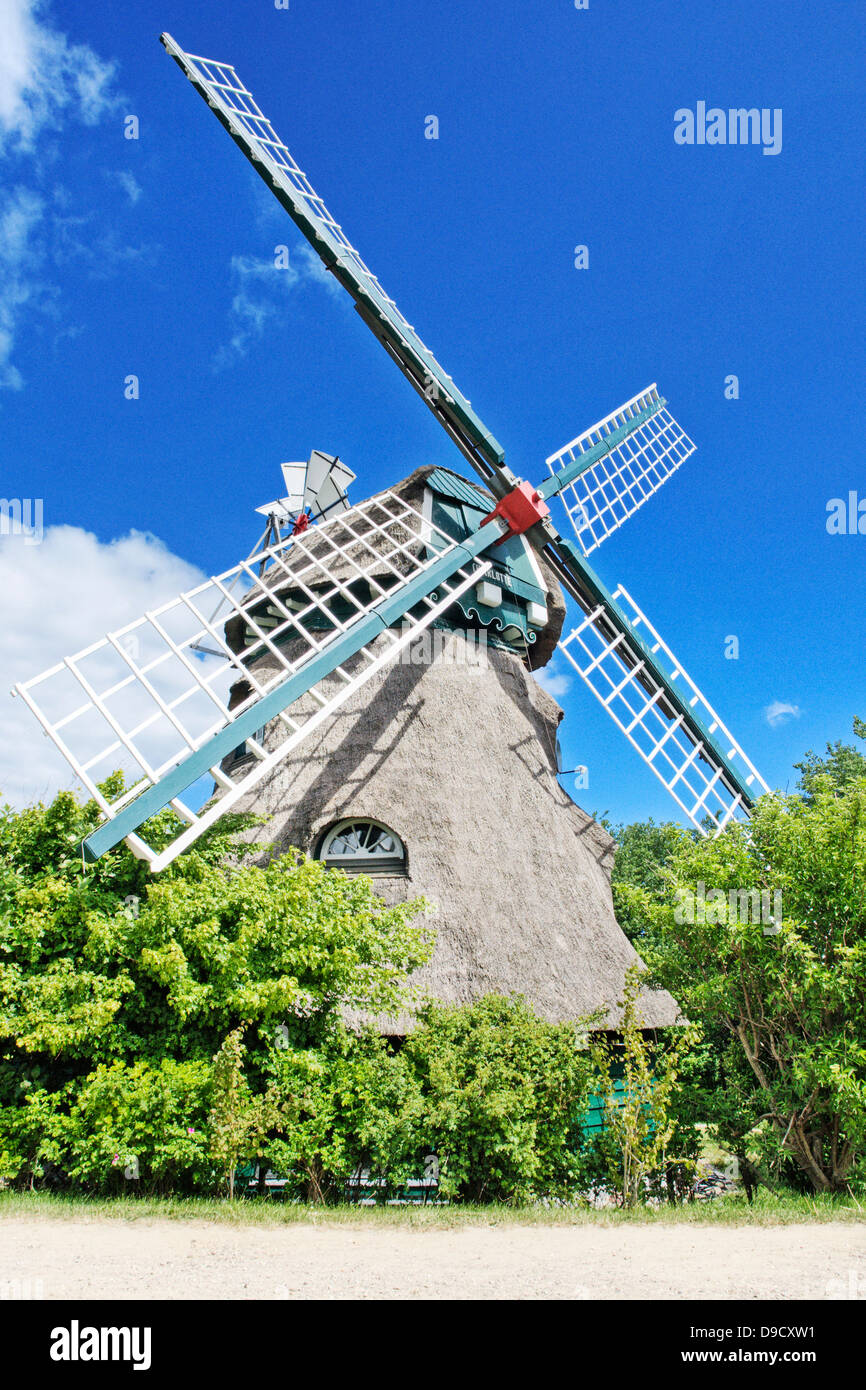 Windmill Charlotte in the Geltinger bay Germany Stock Photo