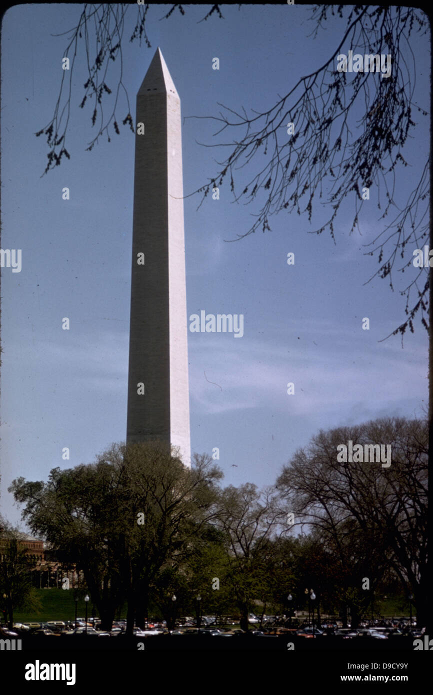 The Washington Monument, located on the National Mall in Washington, D ...