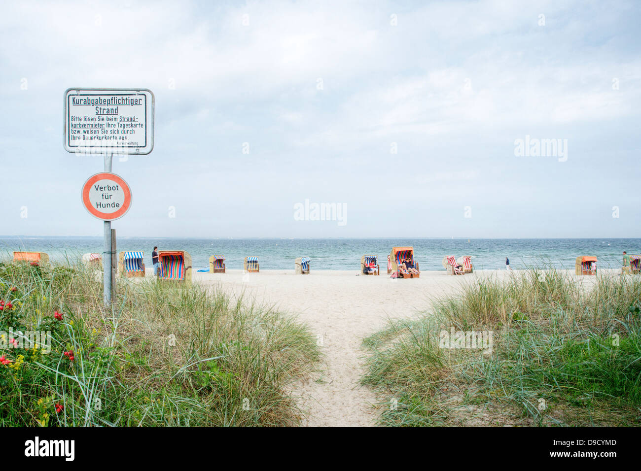 Health resort-taxable beach segment on the Baltic Sea Stock Photo