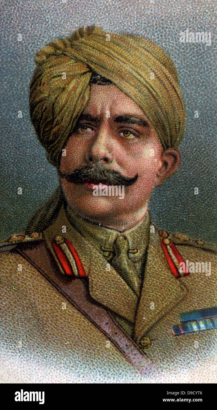 General Ganga Singh (1880-1943) Maharaja of Bikaner. During the First World War he commanded the Bikaner Camel Corps. Represented India in the British Imperial War Cabinet. Chromolithograph. Stock Photo
