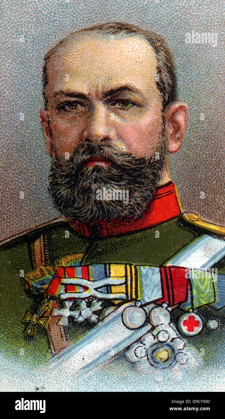 Alexei Evert (1857-1926) Russian General. Chief of Staff, 1st Manchurian Army in Russo-Japanese War 1904-1905. Commander of Russian Western Army Group in Brusilov Offensive in First World War. Chromolithograph. Stock Photo