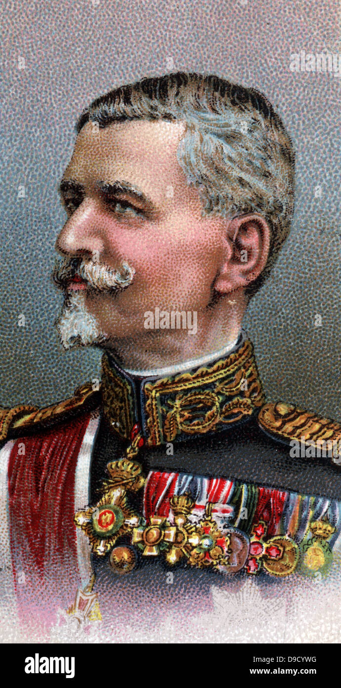 General Vasile (Basil) Zottu (1853-1916) Romanian soldier. Head of Romanian Army General Staff 1914-1916, during the First World War. Chromolithograph. Stock Photo