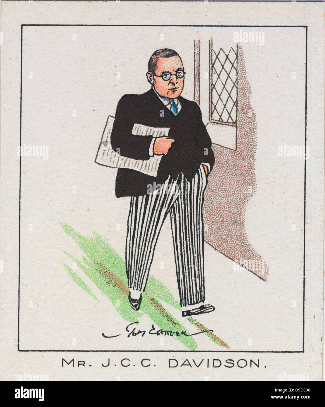 John Colin Campbell Davidson (1889-1970), lst Viscount Davidson, British civil servant and Conservative politician Member of Parliament for Hemel Hempstead 1920-1937. Chromolithograph 1929. Stock Photo