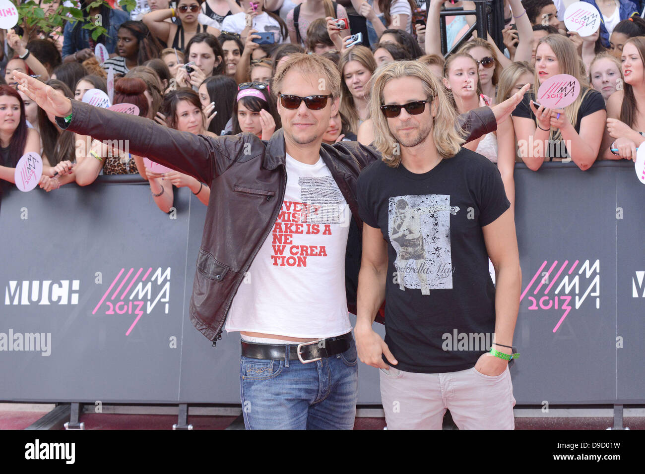 Toronto, Canada. June 16, 2013. The 2013 MuchMusic Video Awards arrival. In picture, Armin ban Burren and Trevor Guthrie (Credit: EXImages/Alamy Live News) Stock Photo