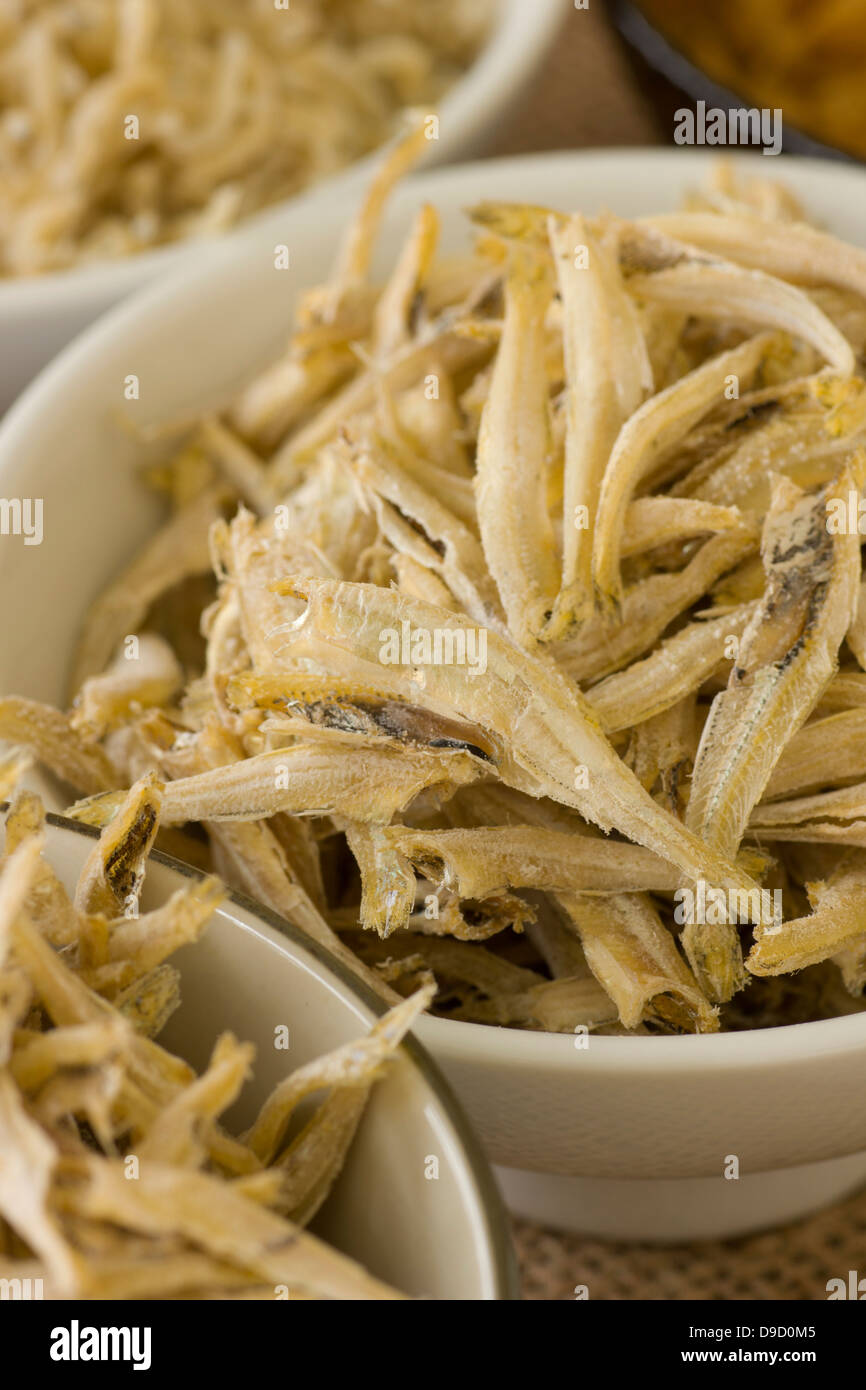 Anchovies or Ikan Bilis Stock Photo