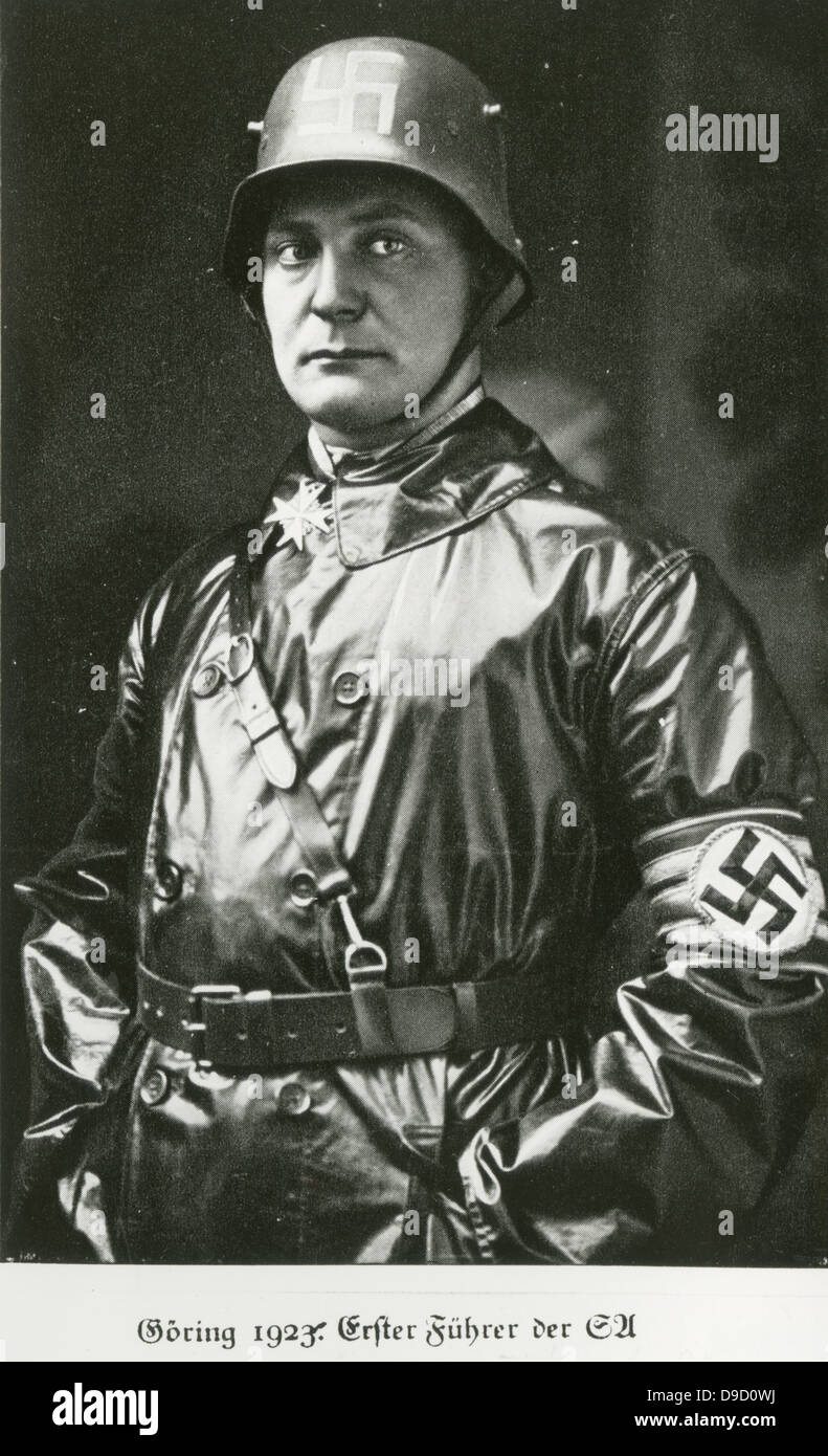 Hermann Wilhelm Goering (1893-1946) German Nazi politician in 1923 at the time of the Beer Hall Putsch. Founded the Gestapo in 1933, Commander-in-Chief of Luftwaffe from 1935. After Nuremberg Trials committed suicide Stock Photo