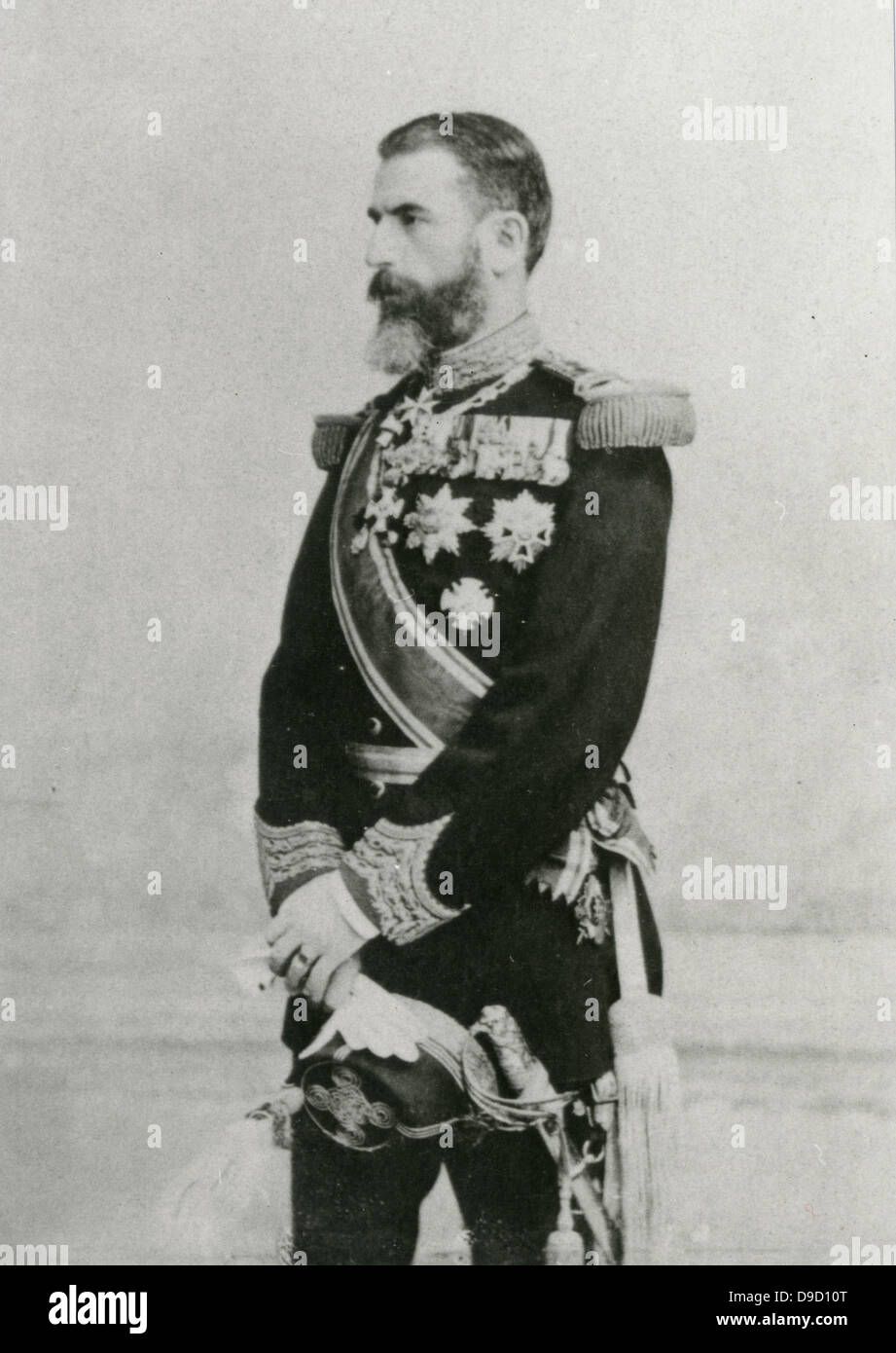 Carol I (1839-1914) born Prince Karl of Hohenzollern-Sigmaringen, reigning  prince and then King of Romania 1866-1914. Carol I in military uniform. Stock Photo