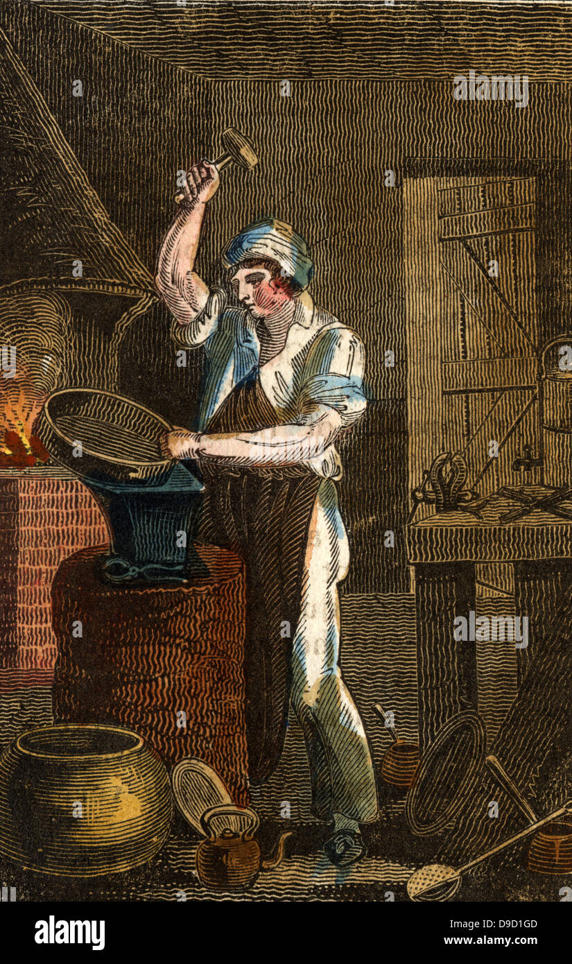 The Brazier at work a brazier produced kettles, pans, ladles