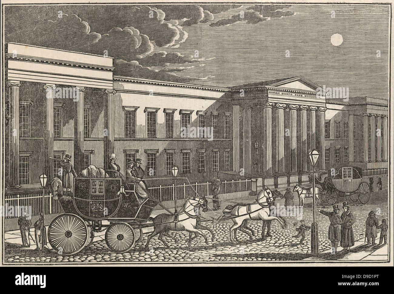 A Royal Mail coach leaving the General Post Office, St Martins le Grand ...
