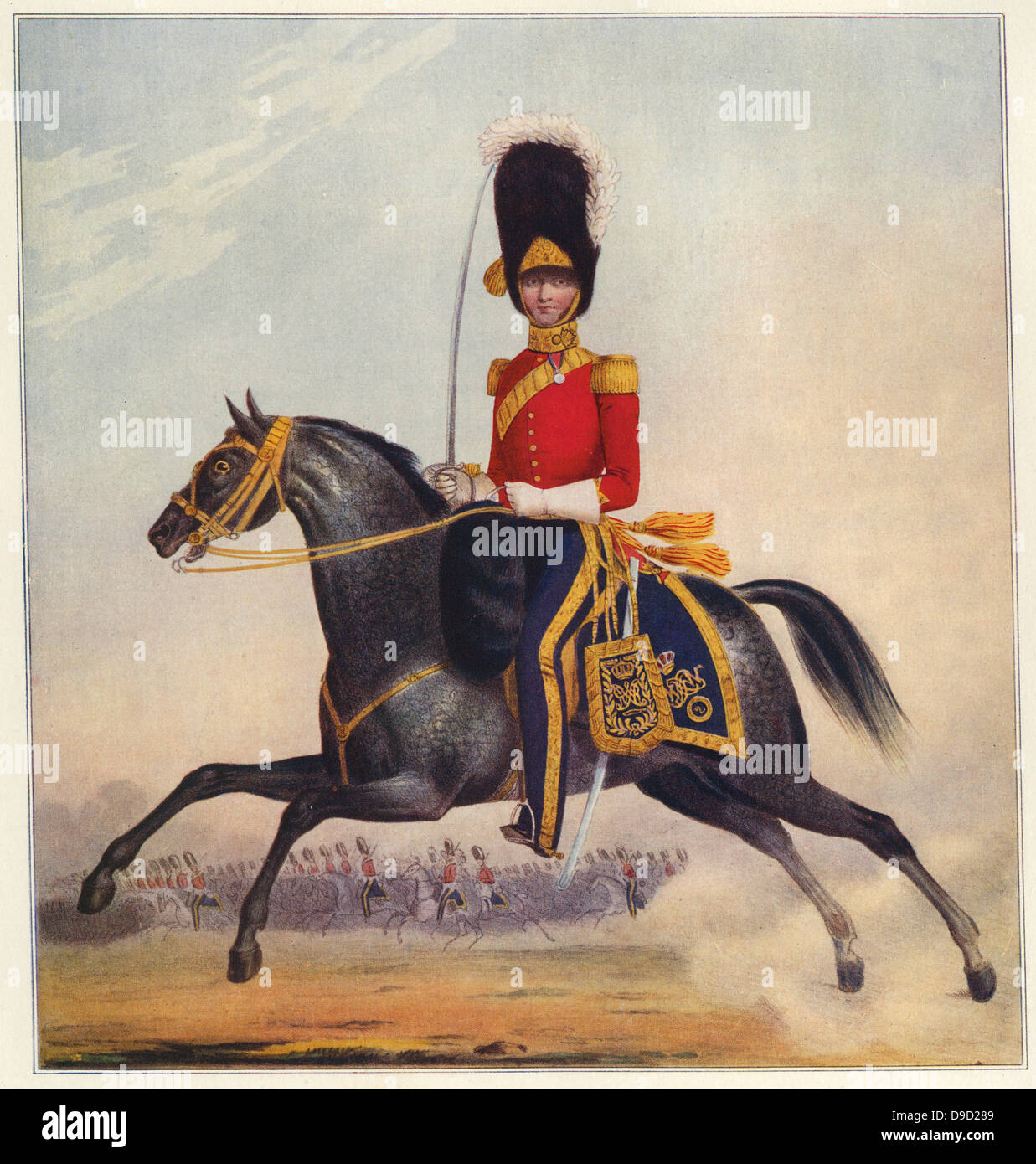 Mounted officer of the 2nd Dragoons. Illustration by L. Mansion and L
