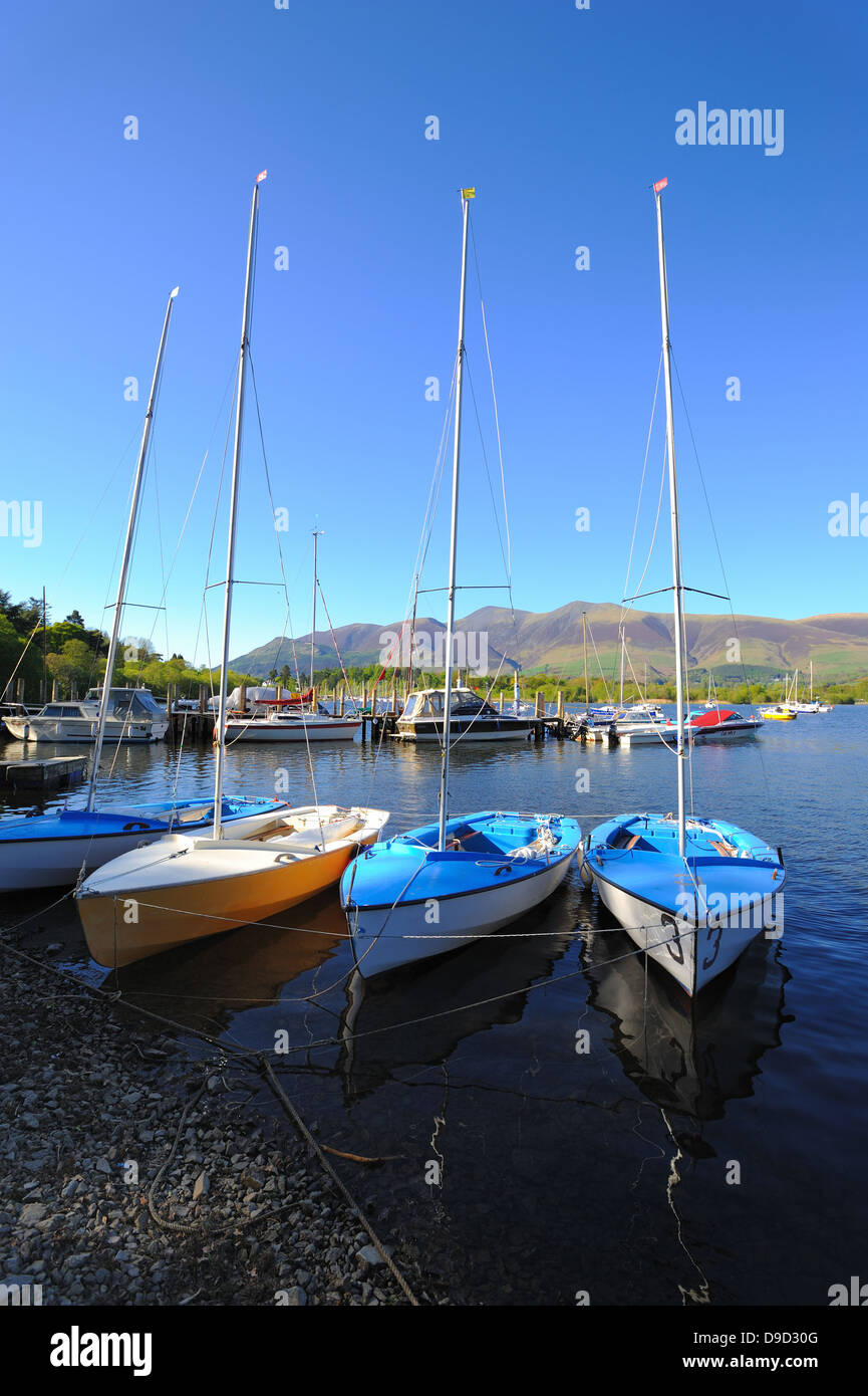 Sailing boats at Nichol End Marina, Keswick Stock Photo Alamy