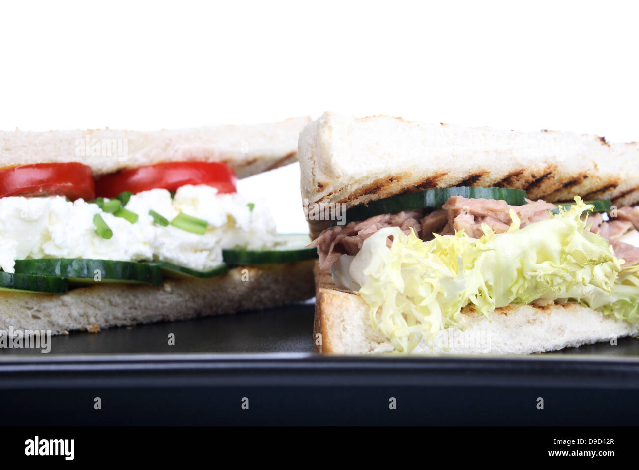 Sandwiches with tuna and cream cheese Stock Photo Alamy