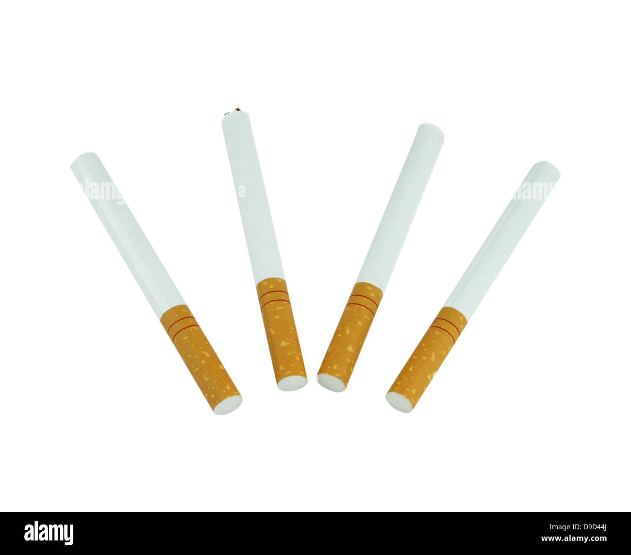 four cigarette on a white background Stock Photo - Alamy