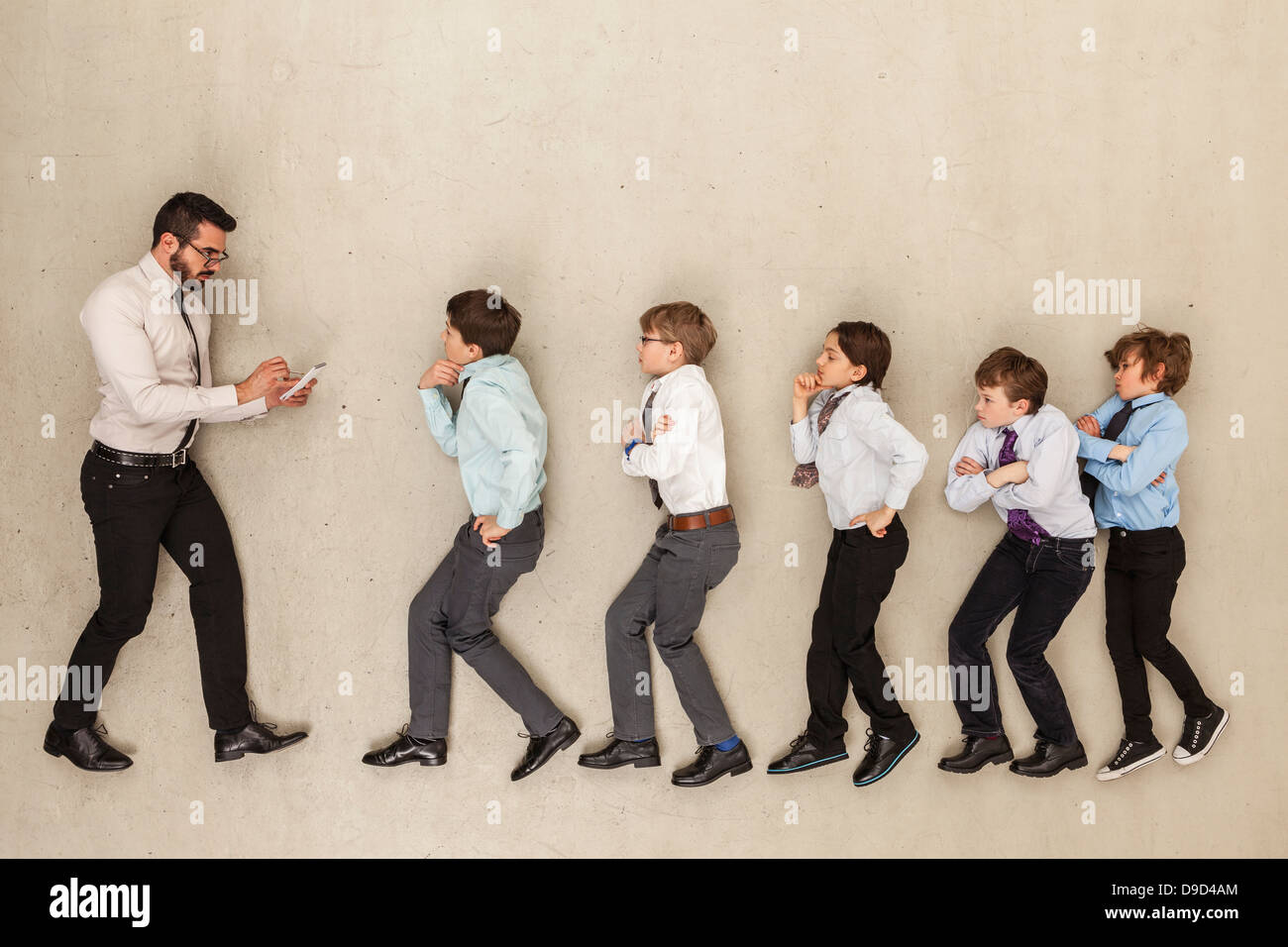 Row of boys hi-res stock photography and images - Alamy