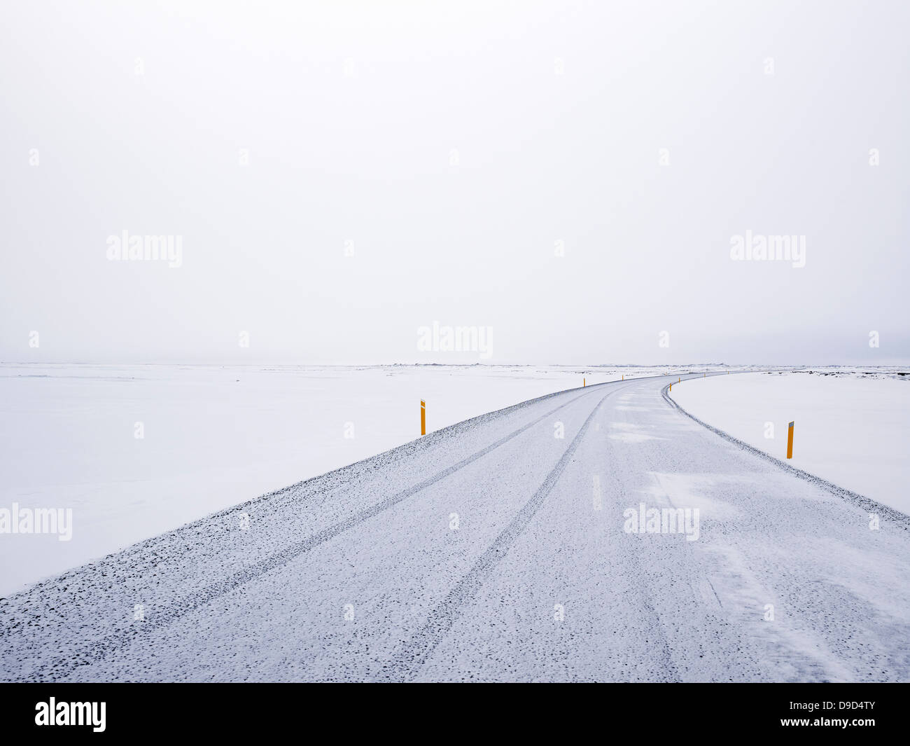 Iceland, View snowdrifts on Route 1 Stock Photo