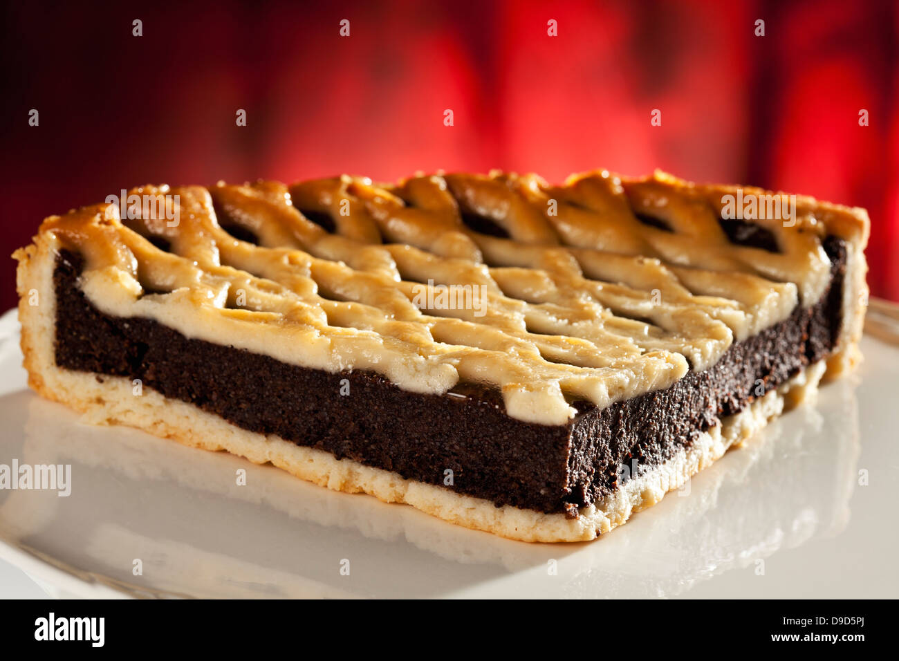 Plate of grid cake with poppy seed hires stock photography and images