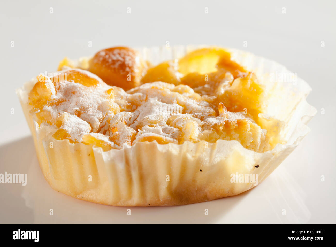 Apple tartlets on white background, close up Stock Photo
