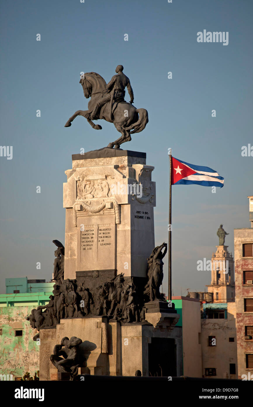 monument Antonio Maceo on Malecon, Havana, Cuba, Caribbean Stock Photo