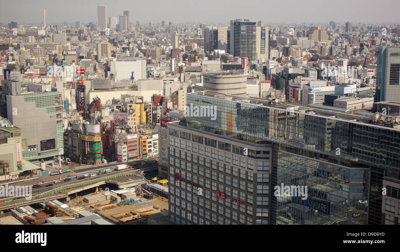 Aerial view of Shinjuku from Odakyu Southern Century Tower Hotel Stock Photo