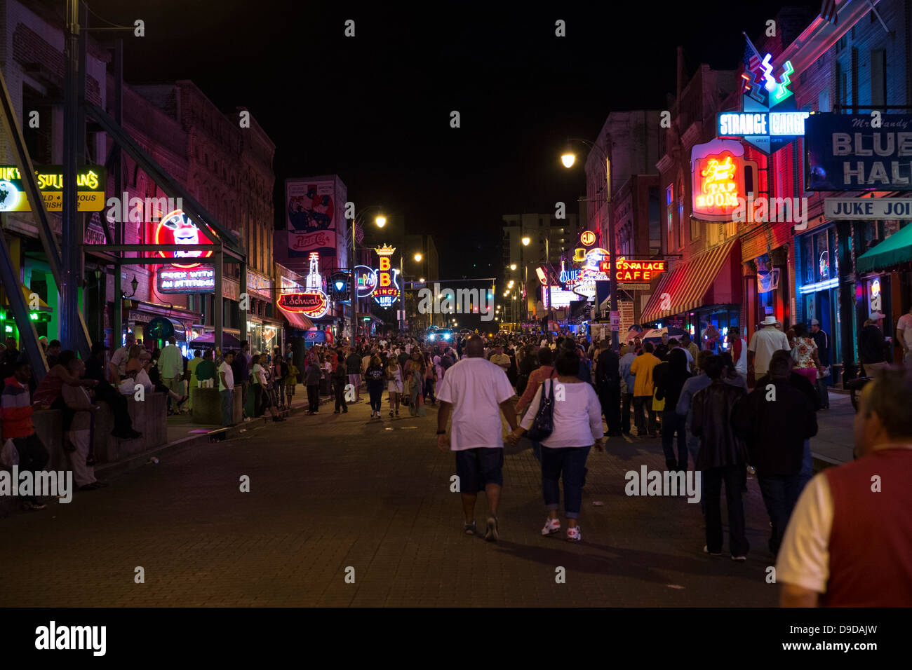 Beale Street at night, Memphis, Tennessee Stock Photo Alamy