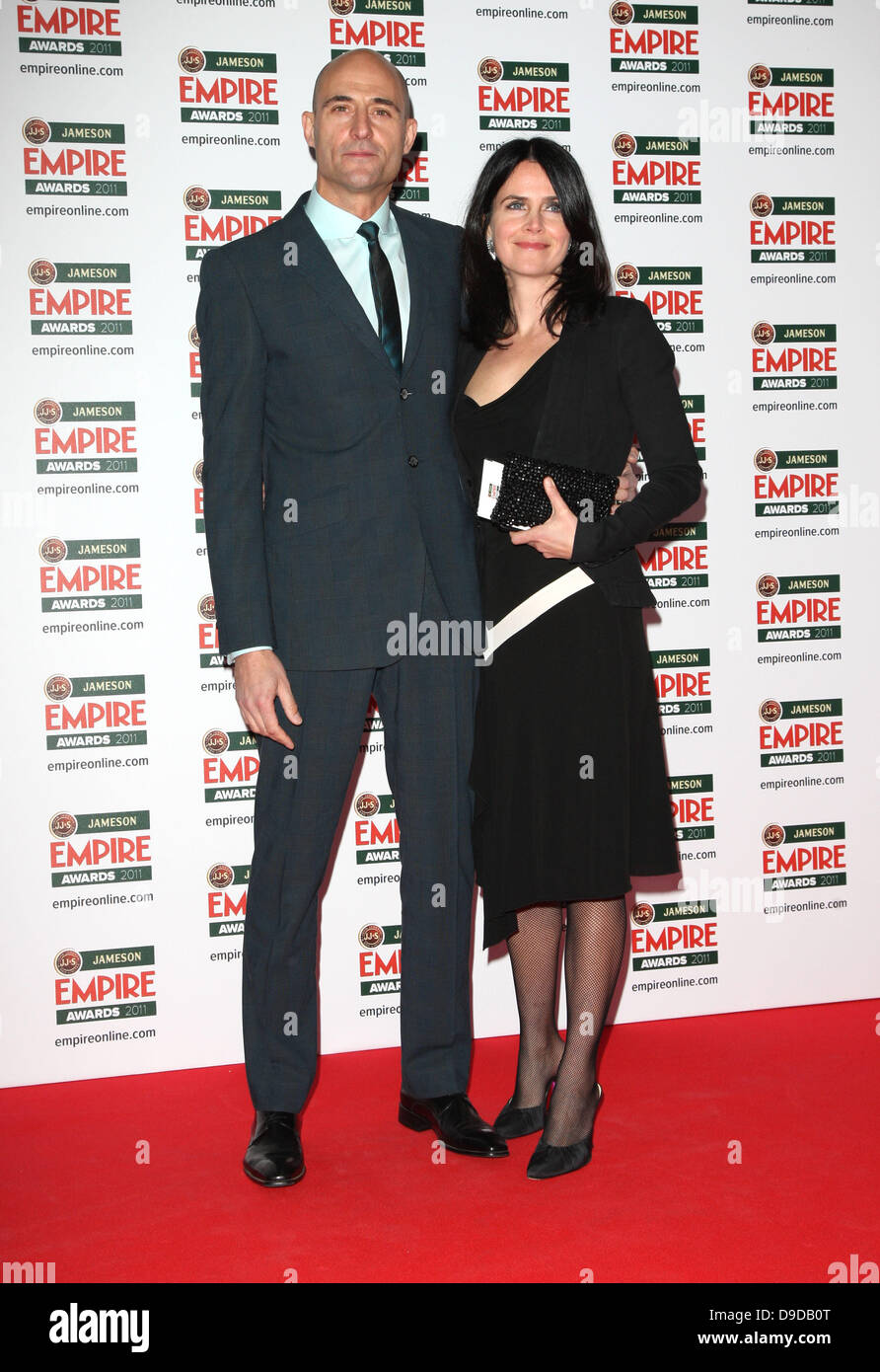 Mark Strong with his wife Liza Marshall The 2011 Jameson Empire film Awards held at Grosvenor House - Arrivals. London, England - 27.03.11 Stock Photo