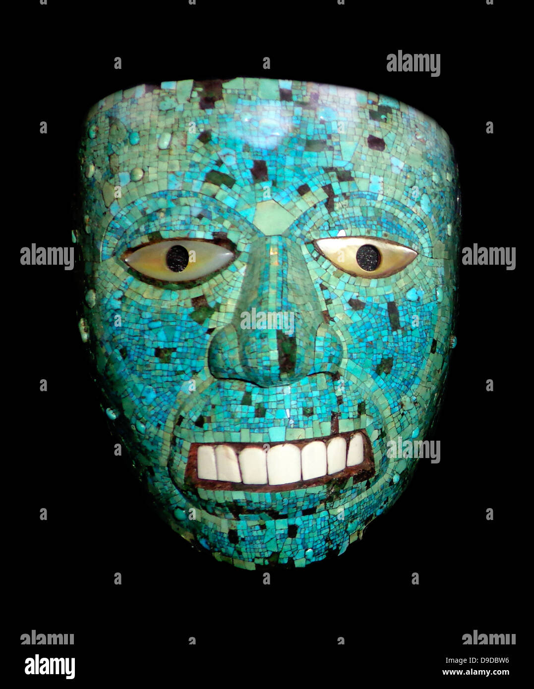 Turquoise mosaic mask. Mexica/Mixtec, c1500-1521 Stock Photo