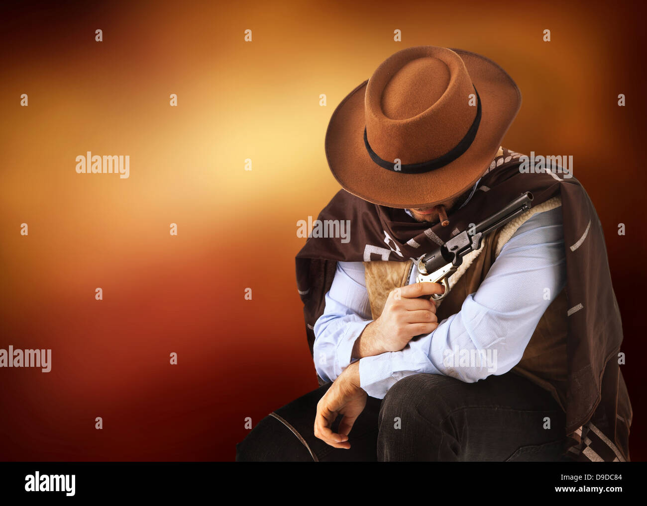 Gunman in the old wild west Stock Photo