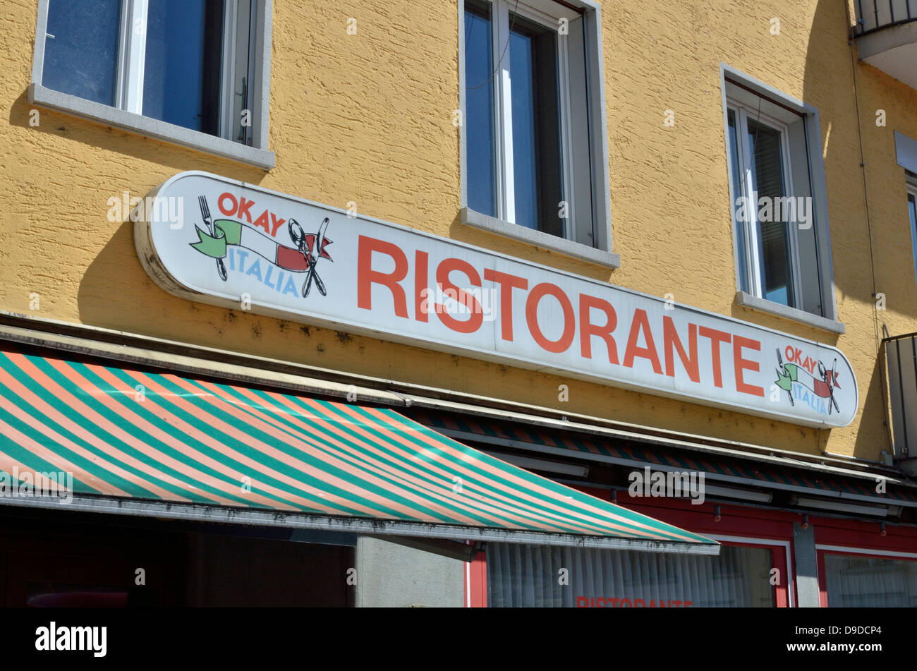 Italian restaurant exterior Stock Photo